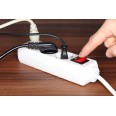 French power strip 3x16A, with switch, 1m long cable, H05VV-F3G1.0MM2, CE, NF