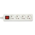 French power strip 4x16A, with switch, 1m long cable, H05VV-F3G1.0MM2, CE, NF