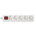 Französische Steckdosenleiste 5x16A, mit Schalter, 1 m langes Kabel, H05VV-F3G1.0MM2, CE, NF