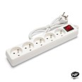 Französische Steckdosenleiste 5x16A, mit Schalter, 1 m langes Kabel, H05VV-F3G1.0MM2, CE, NF