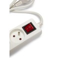 Französische Steckdosenleiste 5x16A, mit Schalter, 1 m langes Kabel, H05VV-F3G1.0MM2, CE, NF