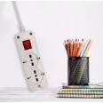 6-way power strip: 2 Schuko + 4 dual-use 10/16A sockets, 1.5 m cable and illuminated switch