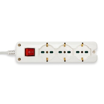 9-way power strip: 3 Schuko 10/16A dual-purpose sockets +... 2