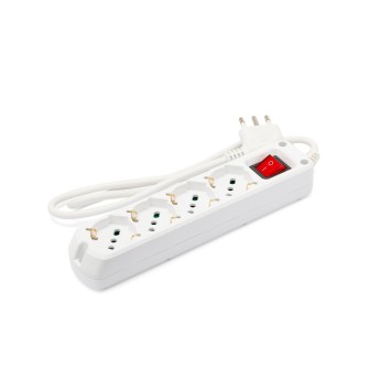 Power strip with illuminated switch, 4 dual-purpose 16A...