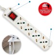 Multiprise avec interrupteur lumineux, 4 prises double usage 16 A, câble de 1,5 m