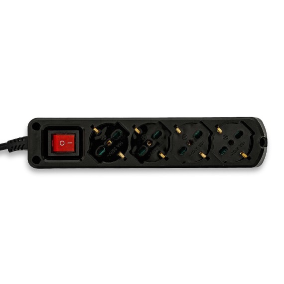 4-way multipurpose Schuko power strip + 10/16A...