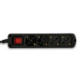 4-way multipurpose Schuko power strip + 10/16A with switch, 1m cable and 16A plug