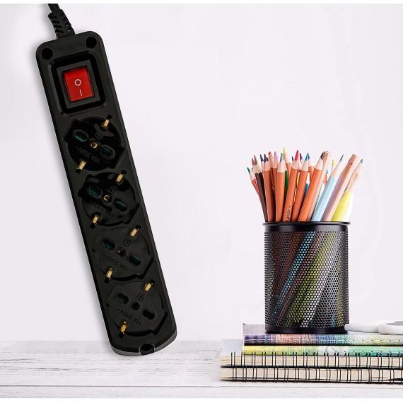 4-way multipurpose Schuko power strip + 10/16A...