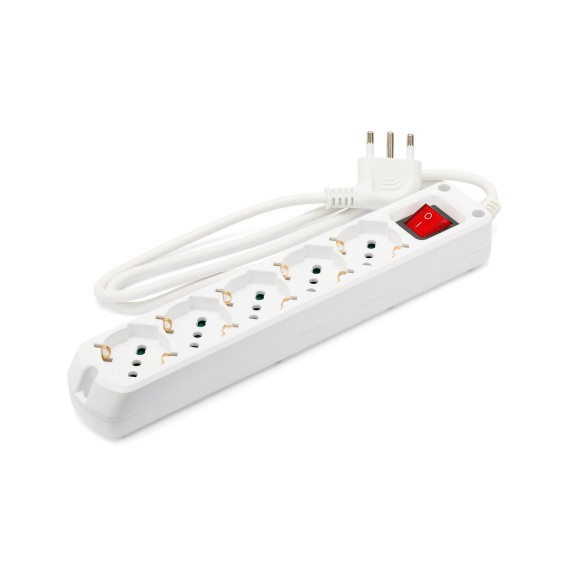 Multipurpose 5-way power strip (Schuko +...