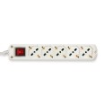 Multipurpose 5-way power strip (Schuko + 10/16A). With switch, 1.5 m cable, and space-saving plug.