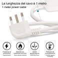 Multipurpose 5-way power strip (Schuko + 10/16A). With switch, 1.5 m cable, and space-saving plug.