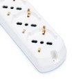 Multipurpose 5-way power strip (Schuko + 10/16A). With switch, 1.5 m cable, and space-saving plug.