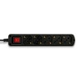 5-way multipurpose Schuko power strip + 10/16A with switch, 1m cable and 16A plug