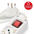 Multiprise avec interrupteur lumineux, 6 prises Schuko 10/16 A à double usage, câble de 1,5 m