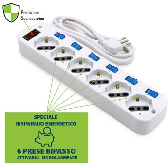 6-Way 10/16A Schuko Power Strip 2
