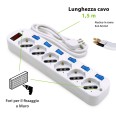 6-Way 10/16A Schuko Power Strip