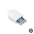 Enchufe recto, 2P+T, 10A, 230V, blanco mate