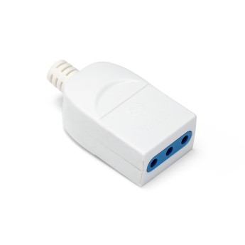 Flying Socket: 10A, 2P+T, 230 V, Matt White