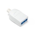 Flying Socket: 10A, 2P+T, 230 V, Matt White