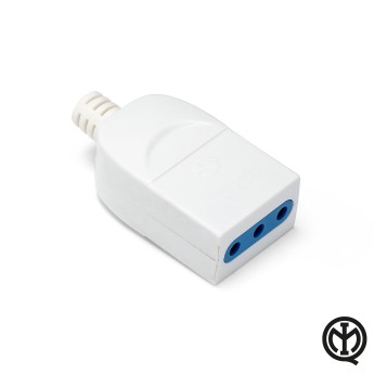 Flying Socket: 10A, 2P+T, 230 V, Matt White 2