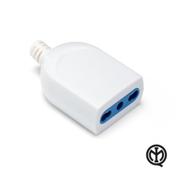 Toma de corriente voladora, 2P+T, 10/16A, 230 V, blanco mate 2