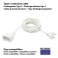 Französisches Standard-Verlängerungskabel, 2 Meter, 6 A, H03VVH2-F2X0,75MM2, NF, CE