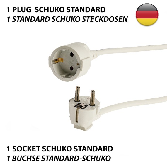 Rallonge électrique standard Schuko, 10 mètres,...