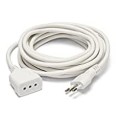 Cable alargador de 3 m: enchufe y toma de 10 A, blanco - cable 3G 0,75 mm²