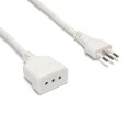 Cable alargador de 3 m: enchufe y toma de 10 A, blanco - cable 3G 0,75 mm²