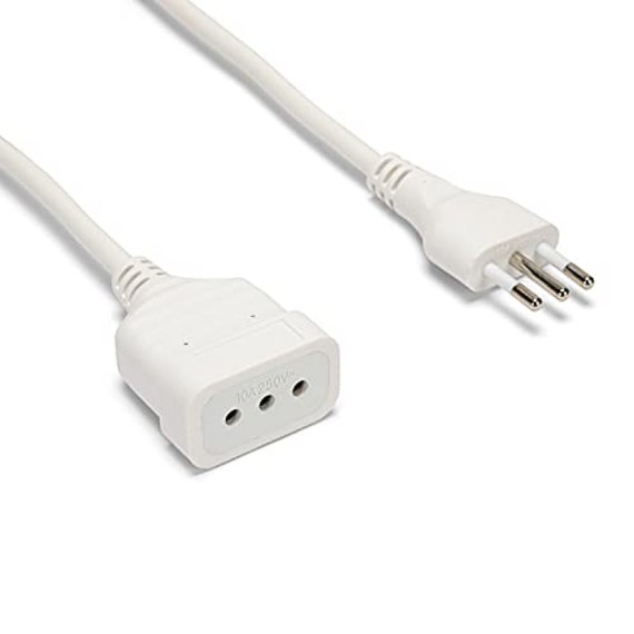 Cable alargador de 3 m: enchufe y toma de 10 A,...