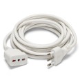 10 m Verlängerungskabel, 16-A-Stecker und -Buchse, 3 AWG 1 mm² weißes Kabel