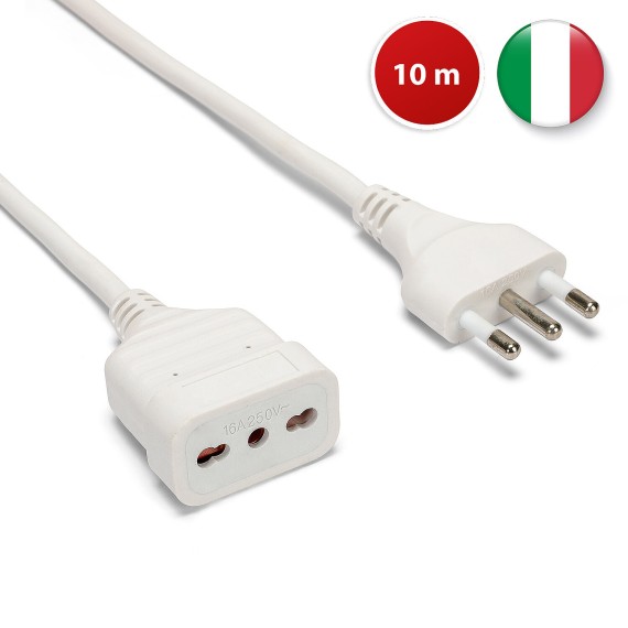 10 m Verlängerungskabel, 16-A-Stecker und...