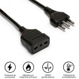 Rallonge de 10 m, prise et fiche 16 A, câble noir 3 AWG 1 mm²