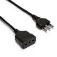 Rallonge de 10 m, prise et fiche 16 A, câble noir 3 AWG 1 mm²