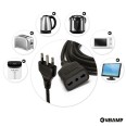Rallonge de 10 m, prise et fiche 16 A, câble noir 3 AWG 1 mm²