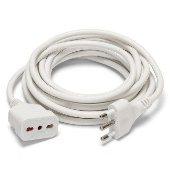 3m extension cord: 16A plug and 10/16A socket, white. 3G1...