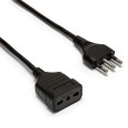 Rallonge de 3 m, prise et fiche 16 A, câble noir 3 AWG 1 mm²