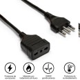 Rallonge de 3 m, prise et fiche 16 A, câble noir 3 AWG 1 mm²
