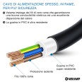 Rallonge de 3 m, prise et fiche 16 A, câble noir 3 AWG 1 mm²