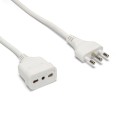 5m extension cord: 16A plug and 10/16A socket, white. 3G1 mm² cable.
