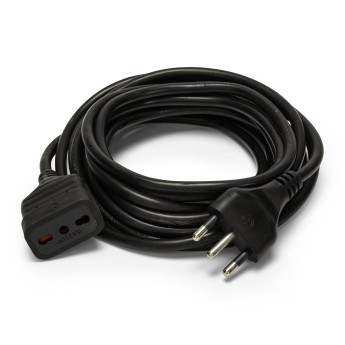 Rallonge de 5 m, prise et fiche 16 A, câble noir 3 AWG (1...