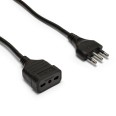 5 m Verlängerungskabel, 16-A-Stecker und -Buchse, 3 AWG 1 mm² schwarzes Kabel
