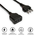 5 m Verlängerungskabel, 16-A-Stecker und -Buchse, 3 AWG 1 mm² schwarzes Kabel