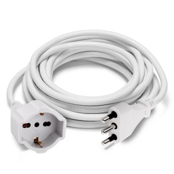 5m extension cord: 16A plug and socket (Schuko + 10/16A),...