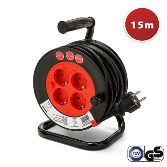 DIY Cable Reel 4 Standard Schuko Sockets, H05VV-F3G1.5MM2... 2