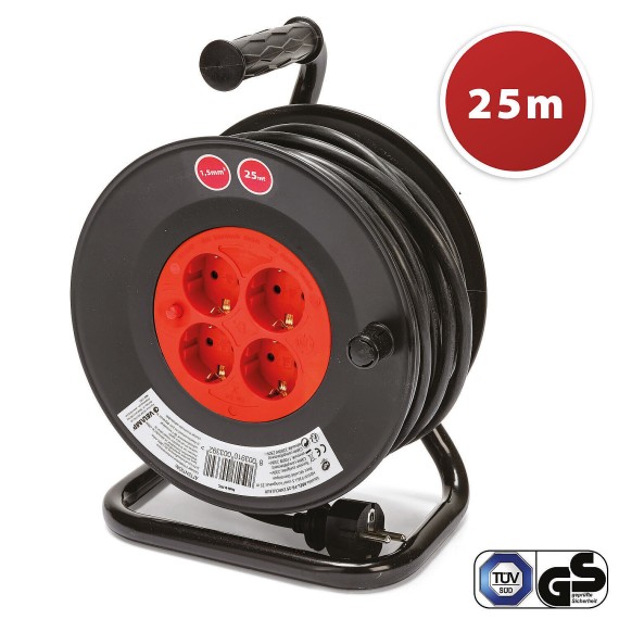 DIY Cable Reel 4 Standard Schuko Sockets,...