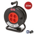 DIY Cable Reel 4 Standard Schuko Sockets, H05VV-F3G1.5MM2 Cable, 25M, CE