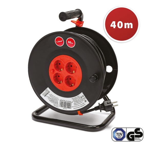 DIY Cable Reel 4 Standard Schuko Sockets,...