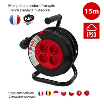 DIY Electric Cable Winder, 4 French Sockets and Plug,... 2