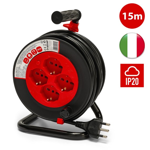 Carrete de cable para bricolaje, 4 conectores,...